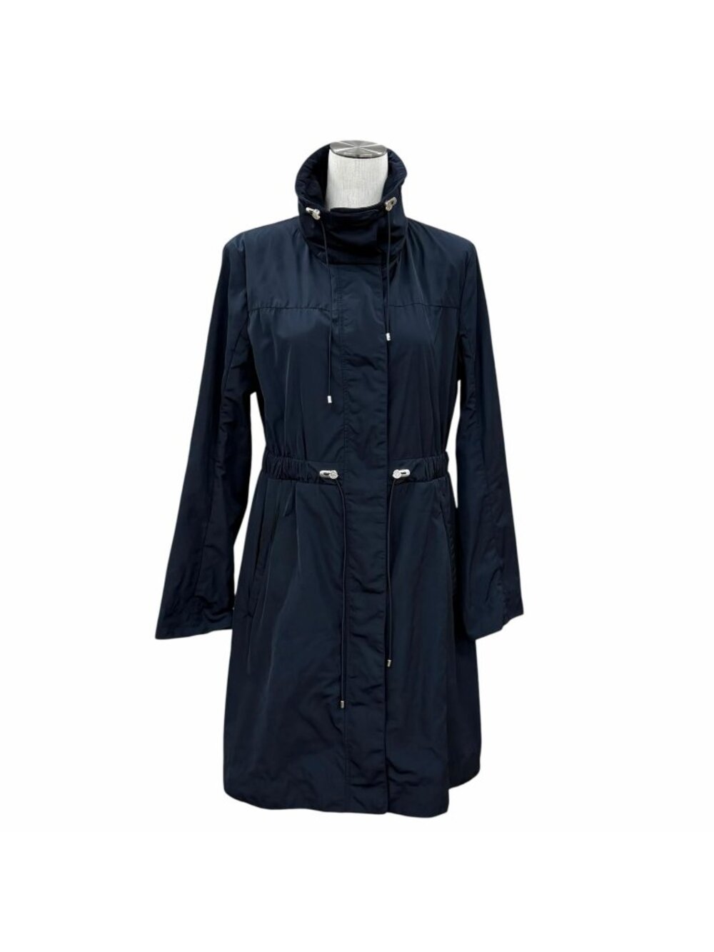 Moncler Malachite Hood Logo Patch with Coat Navy